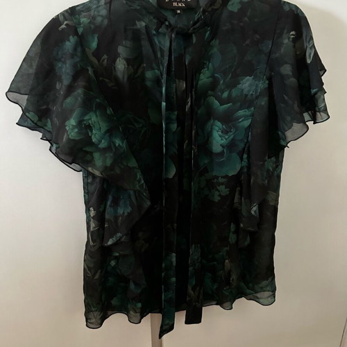 Lynne women's blouse like new, black and green, size S