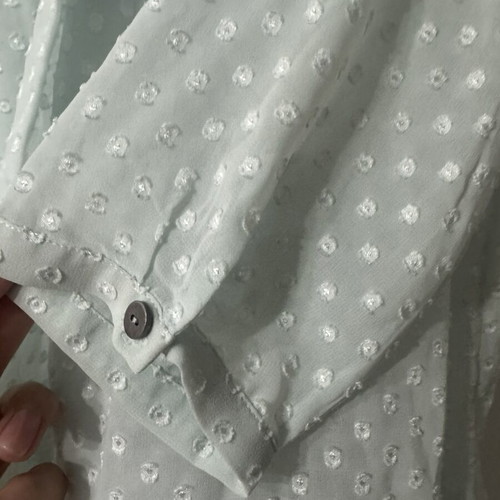 Sisley sheer polka dot blouse, pale green, XS