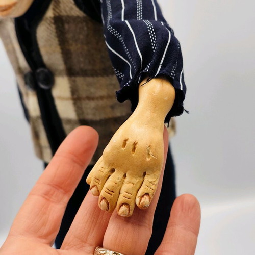 Antique handmade doll Quasimodo from Notre Dame used