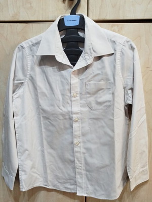 M&S School White Long-Sleeve Shirt Like New Age 6-7