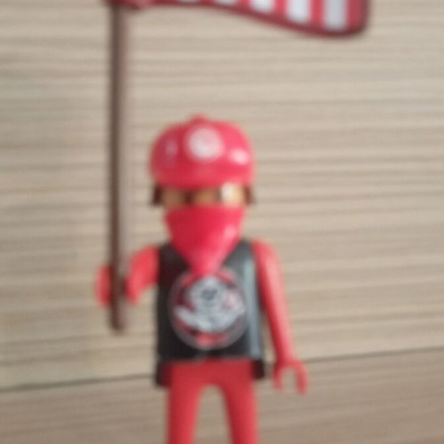 Playmobil Olympiacos Fan Figure like new with team flag
