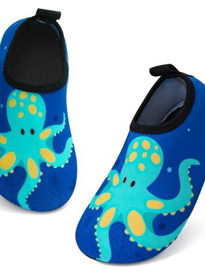 Aisprts kids aqua shoes for beach and swimming, blue octopus, size 30/31