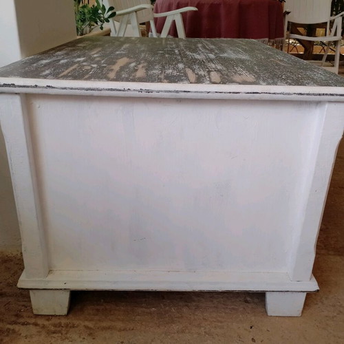 IKEA wooden TV stand used with large storage space