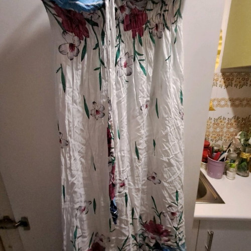 Dress M, L like new, white with patterns