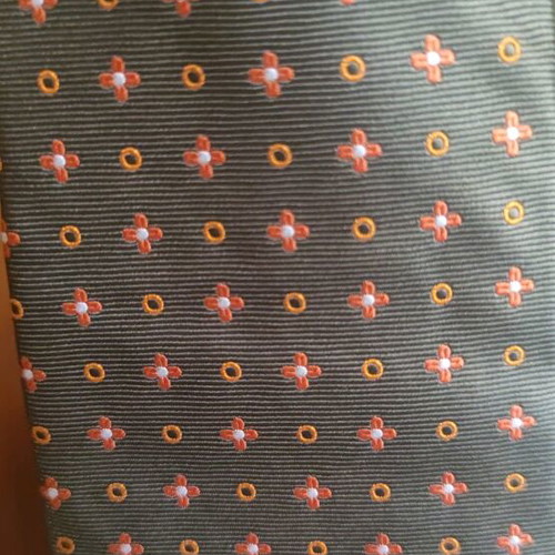 Silk ties new in dark green, orange, and copper colors