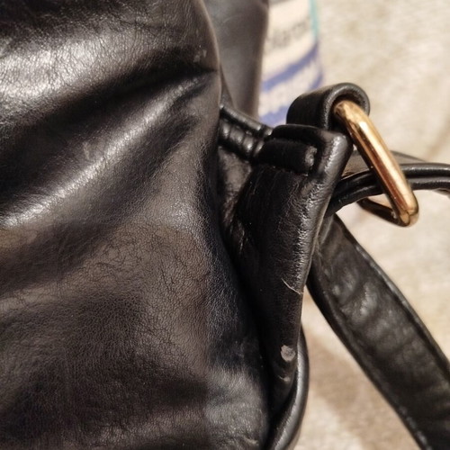 Backpack bag used, black faux leather