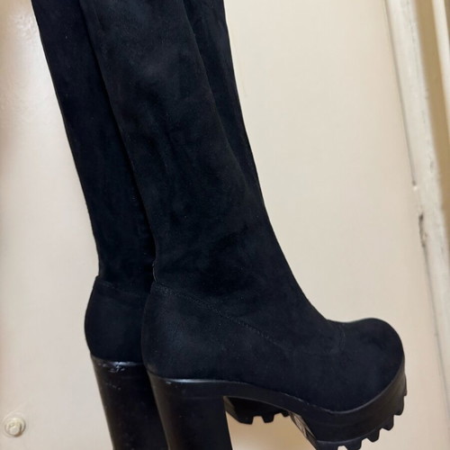 High boots like new, black, size 38, 10cm heel