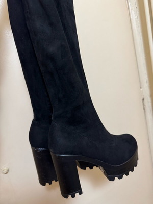 High boots like new, black, size 38, 10cm heel