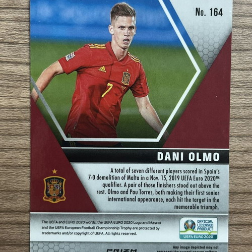 2021 Panini Mosaic UEFA Euro Soccer Dani Olmo Silver Prizm Card like new