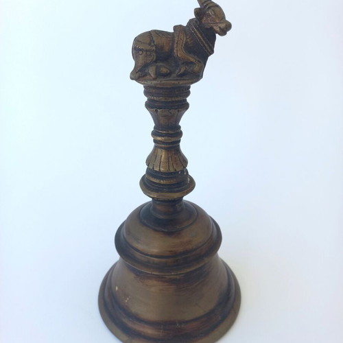 Large old brass bell like new antique