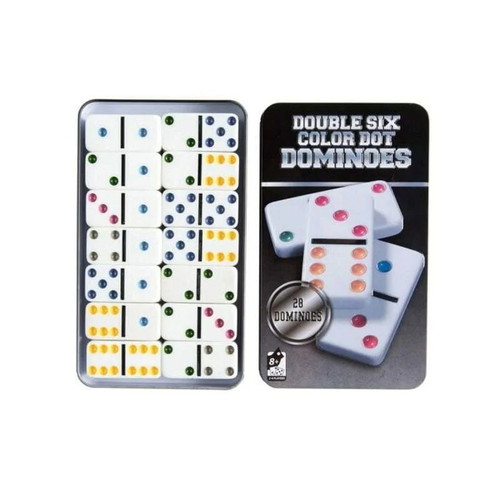 Colorful Domino Set in Metal Box 28 Pieces New