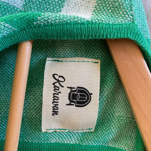 Karavan Checked Midi Dress with Belt and Back Opening like new, white and green