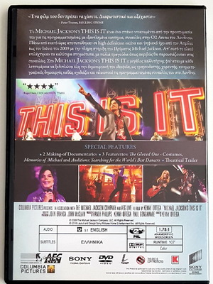 Michael Jackson's This Is It DVD like new