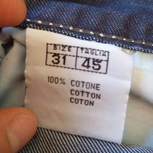 Men's denim jeans like new, size 31, blue, crinkled style