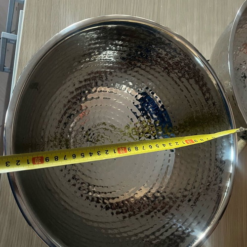 Champagne buckets 3 stainless steel like new, set with medium and large