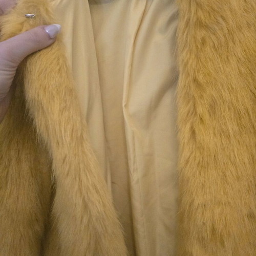Bershka fur coat like new, yellow, size S
