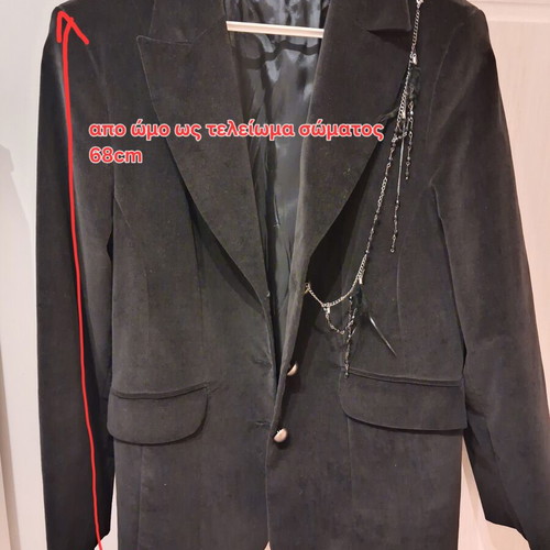 Velvet Mat Fashion Jacket with Gold Buttons and Pendant, Like New