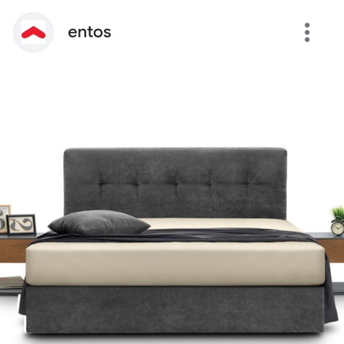 Entos Virgin double bed 160x200 cm fabric gray like new