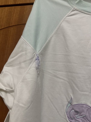 Vintage women's nightgown with embroidery, mint and white