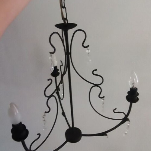 Vintage ceiling pendant light with decorative crystals like new