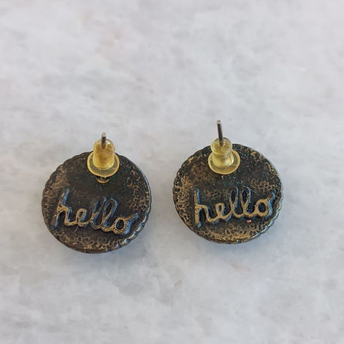 Earrings used with anchor design, blue, with box now