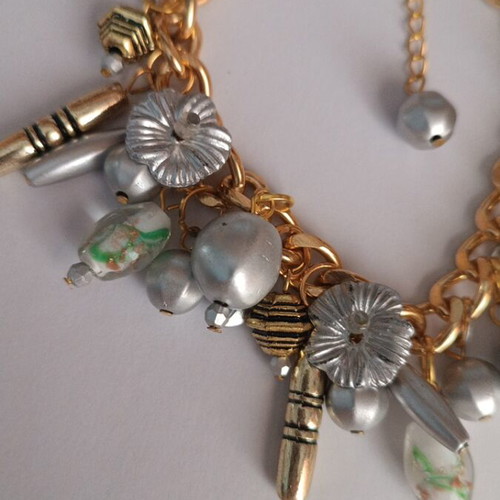 Bracelet silver and gold with charms new
