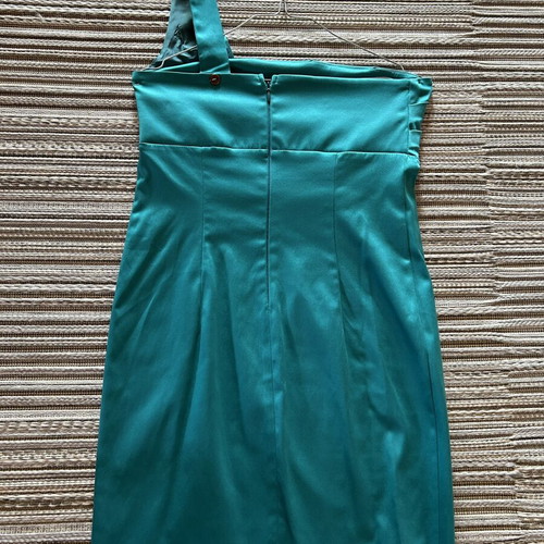 BSB Midi Dress Emerald Green One Shoulder Size 42 Like New