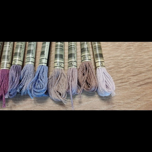 DMC embroidery threads mouliné new, purple and lilac