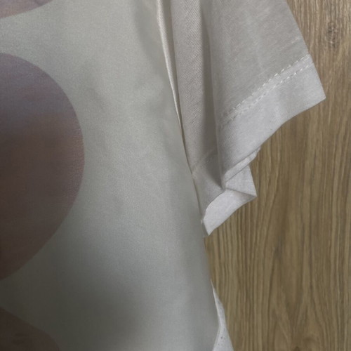 Tom Tailor T-shirt new, satin front, breathable fabric, multicolor white, XL