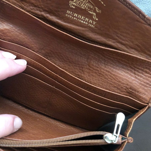 Burberry wallet used, beige and brown
