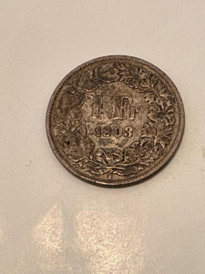 Ασημένιο 1 Φράγκο Ελβετίας 1903 μεταχειρισμένο με αυθεντική πατίνα