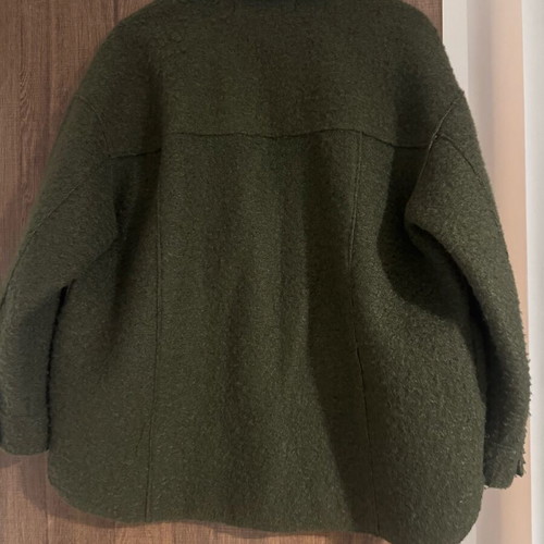 Shearling coat Zara S used, green, polyester