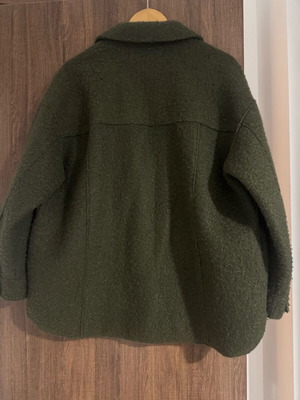 Shearling coat Zara S used, green, polyester
