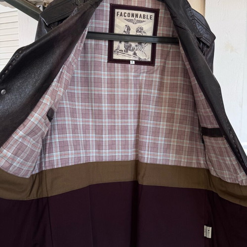 Faconnable leather jacket medium like new, black and brown
