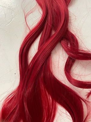 Ponytail extension new with elastic band, red