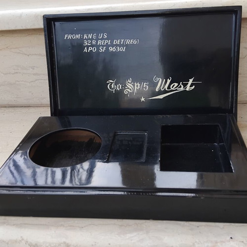 Korean Smoking Box used with Mother of Pearl Inlay Vietnam War