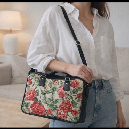 Handmade shoulder bags new with leather details, set of two
