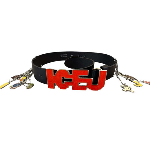 Iceberg IceJ leather belt like new, 105 cm, black and red