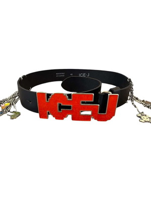 Iceberg IceJ leather belt like new, 105 cm, black and red