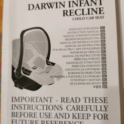 Inglesina Darwin Infant Recline Car Seat and Darwin 360 Isofix Base like new