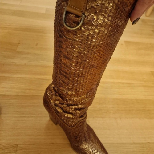 Casadei leather gold boot like new, size 38