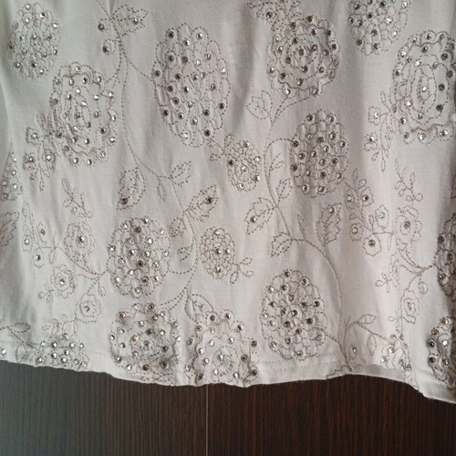 Women's White Blouse Size M New, Cotton with Elasticity