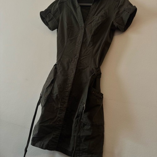 Y2K khaki utility shirt dress Promod like new