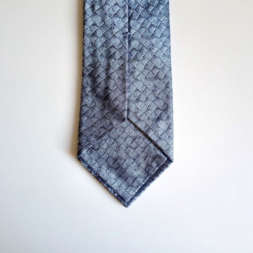 Bottega Veneta tie like new 100% silk intrecciato jacquard turquoise