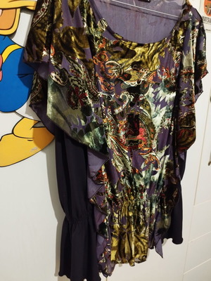 Μπλούζα Top Line XL αφόρετη, 95% viscose, πολύχρωμη ελληνικής κατασκευής