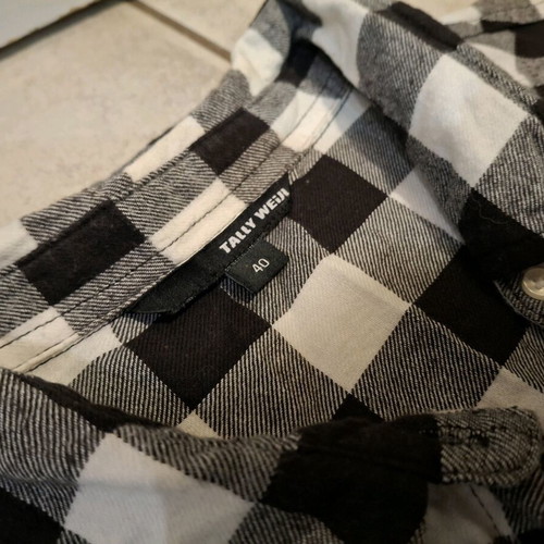 Tally Weijl checked shirt used, size L, black and white