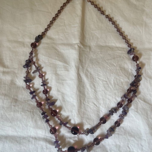 Amethyst large handmade vintage necklace like new, length 44 cm