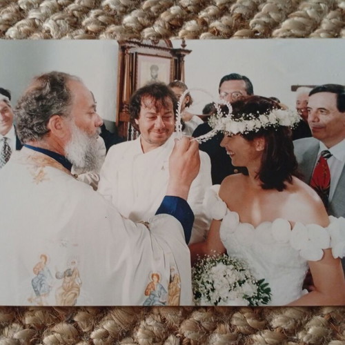 Rare Authentic Wedding Photo of Giannis Parios and Sofia Aliberti like new