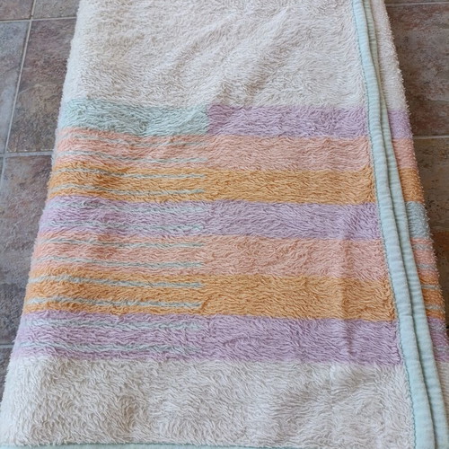 Adam double blanket like new, pastel stripes, Greek made