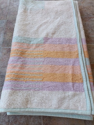 Adam double blanket like new, pastel stripes, Greek made